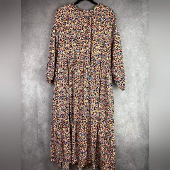 Old Navy Floral Printed Tiered‎ Midi Swing floral flattering Feminine Dress size - Picture 9 of 15
